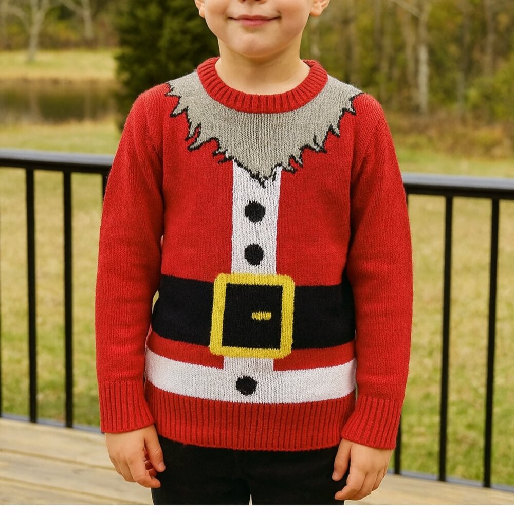 Kids Santa Suit Christmas Sweater Size Small